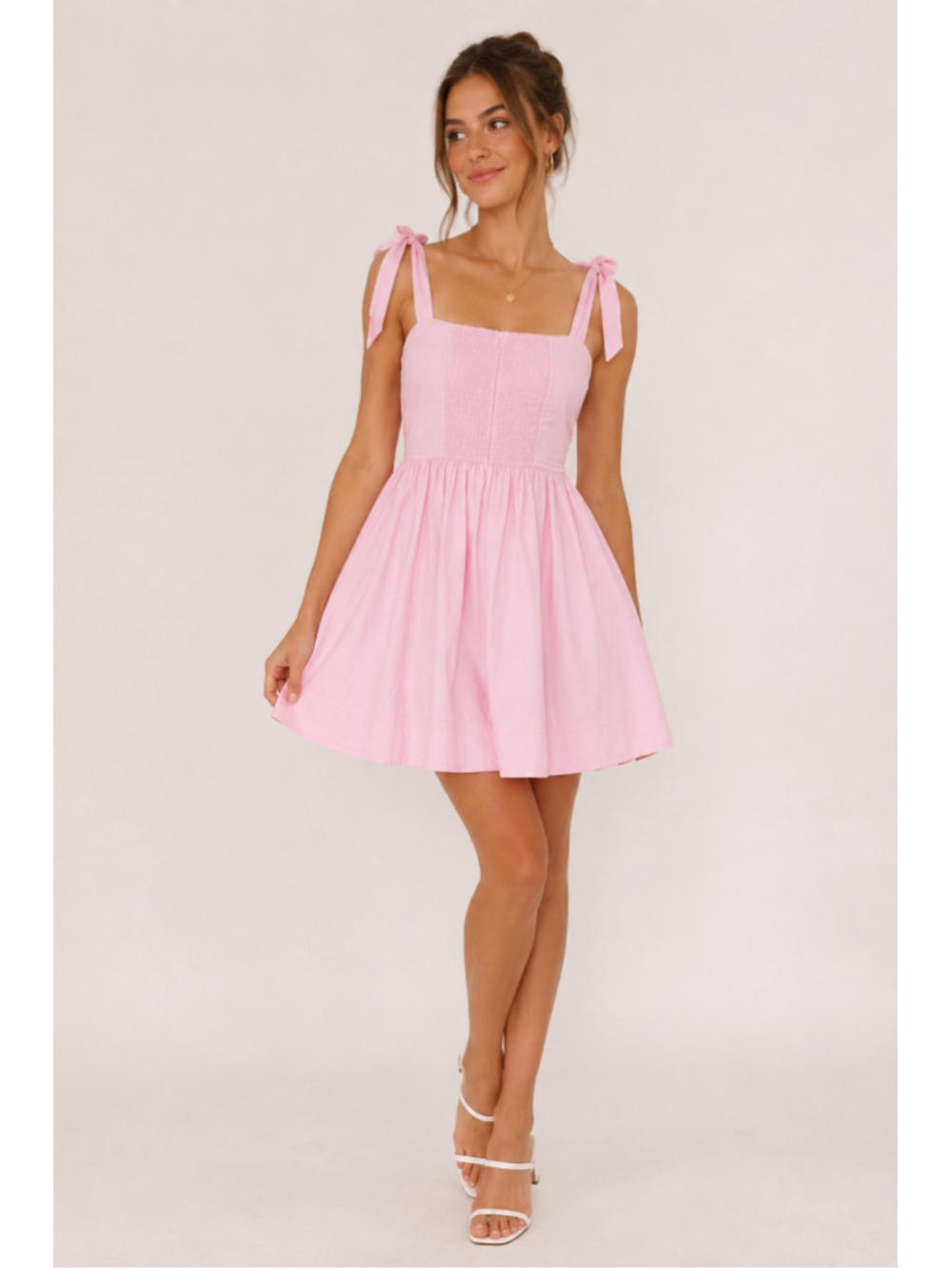 Kulani Kinis Pink Tie-Strap Mini Dress – Size S